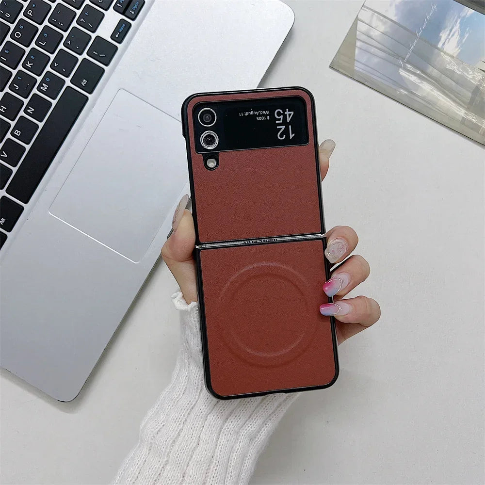 Funda de cuero Magsafe para Z Flip 6