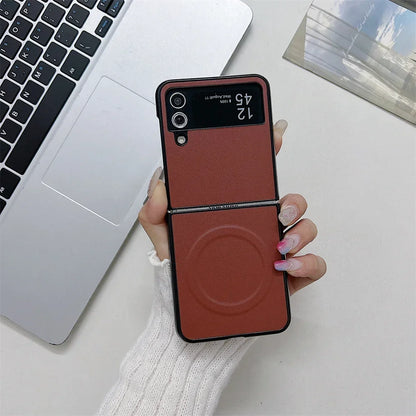 Funda de cuero Magsafe para Z Flip 6