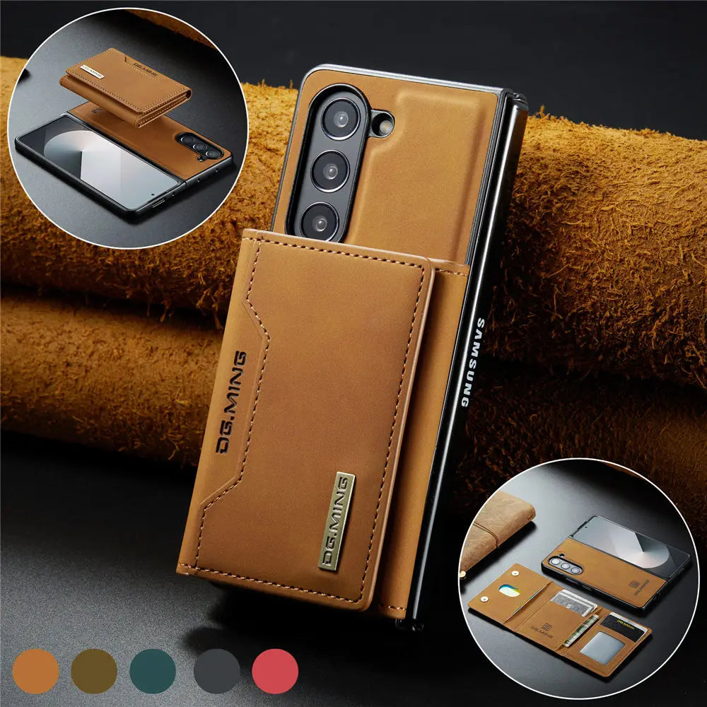 Cartera vintage magnética plegable en Z de 5 pliegues