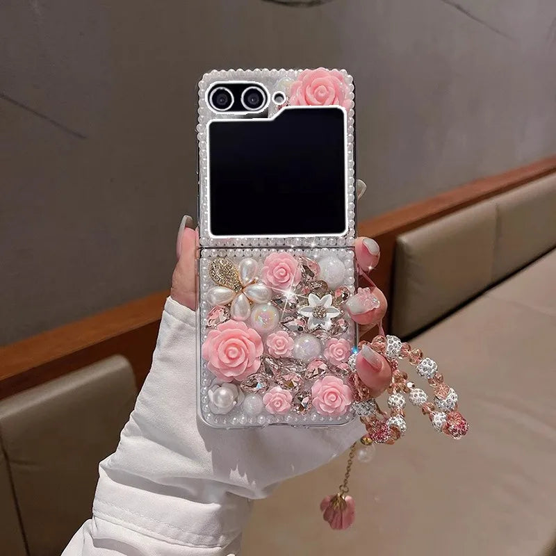 Funda perlada brillante para Z Flip 5