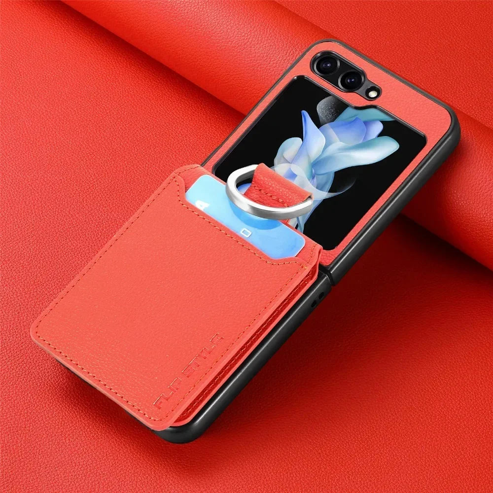 Cartera de cuero para Z Flip 6