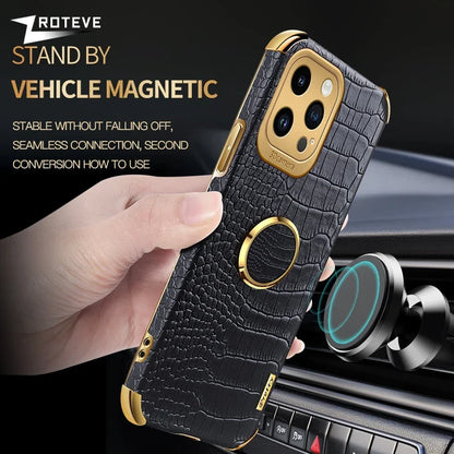 iPhone 16PM Crocodile Leather Case