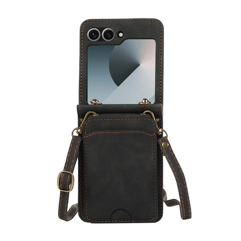 Cartera de cuero para Z Flip 5